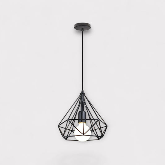 Abat Jour Design Métal Noir Suspension Noir