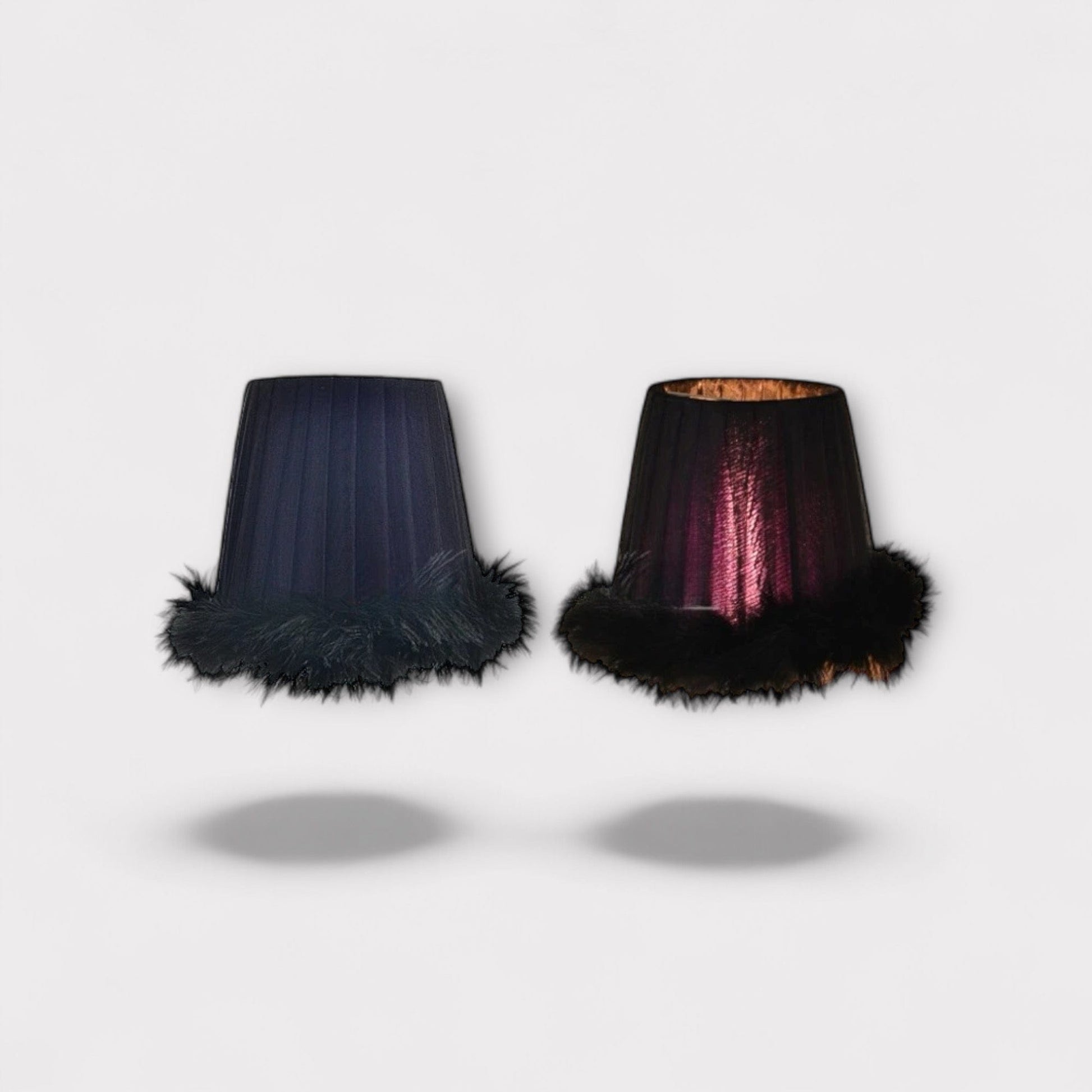 Abat Jour Lampe de Chevet Plume 3 Noir-Violet