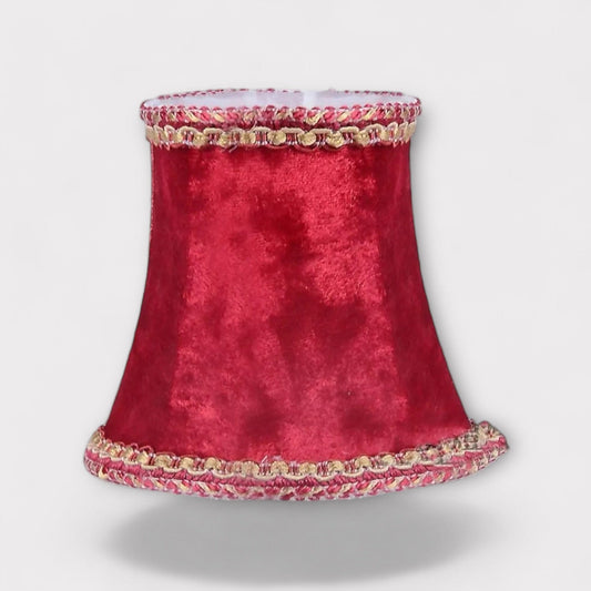 Abat Jour Lampe de Chevet Velour 6 Rouge