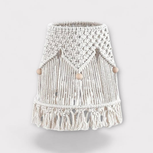 Abat Jour Macramé Suspension Blanc