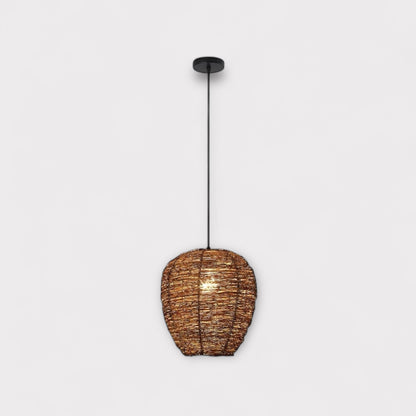 Abat Jour Rotin - Suspension Marron / 26 x 27 Cm / Rotin