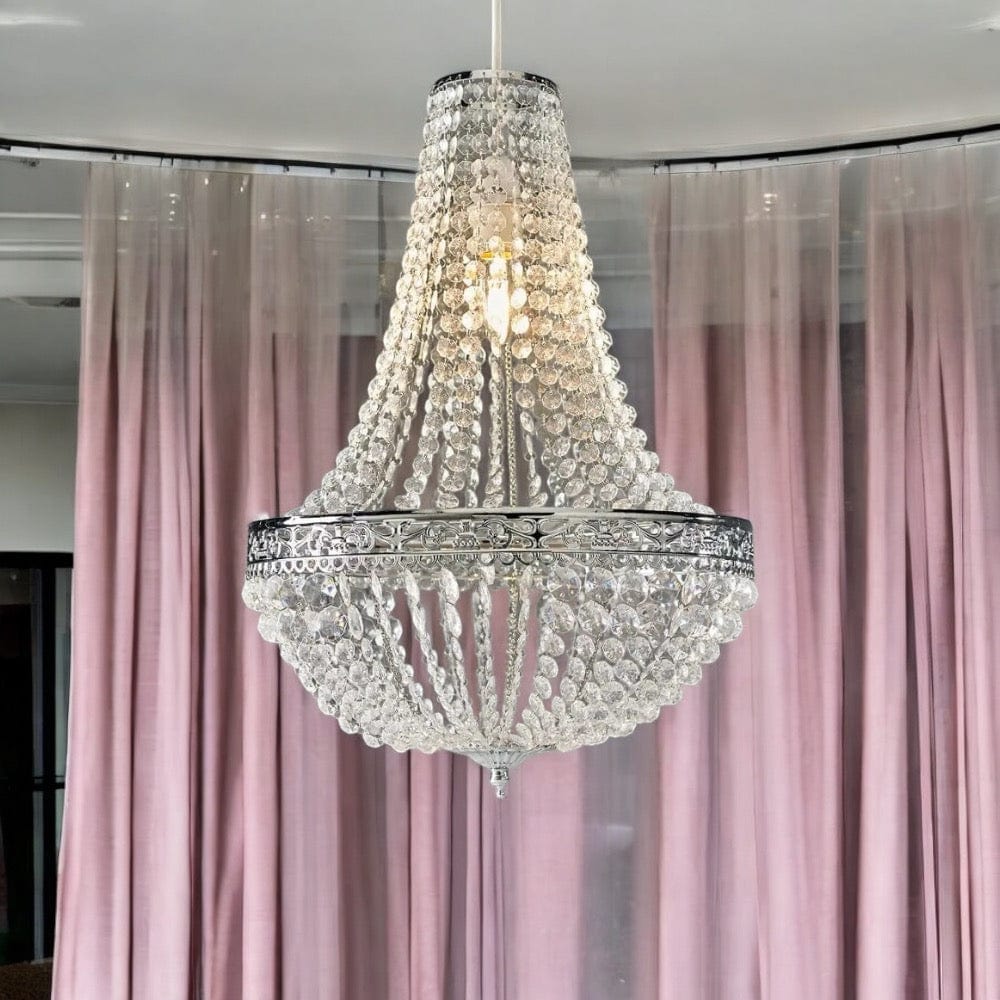 Abat Jour Suspension Effet Crystal Transparent / Argent