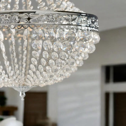 Abat Jour Suspension Effet Crystal Transparent / Argent