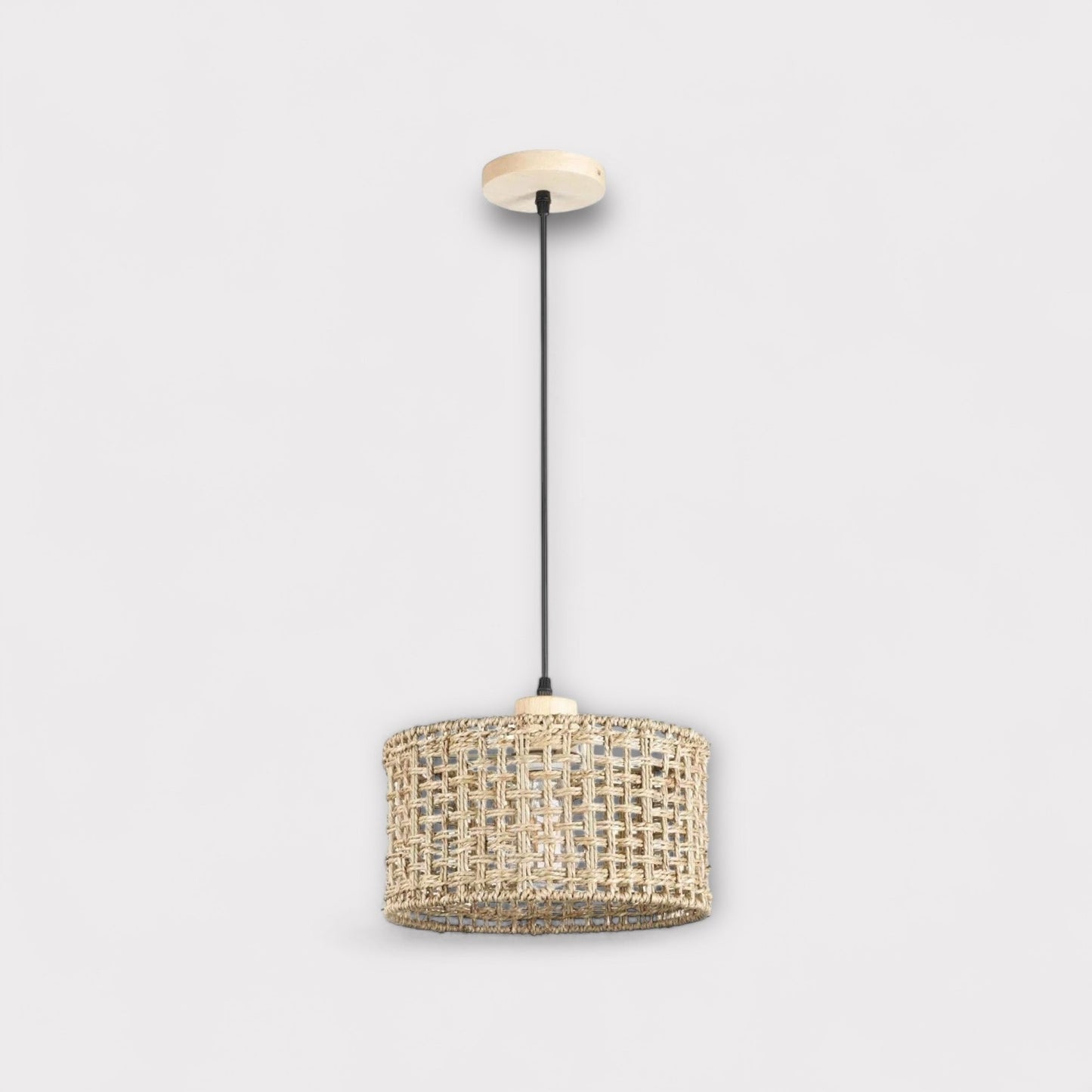 Abat Jour Suspension Rotin 2 Beige / 30X16.5